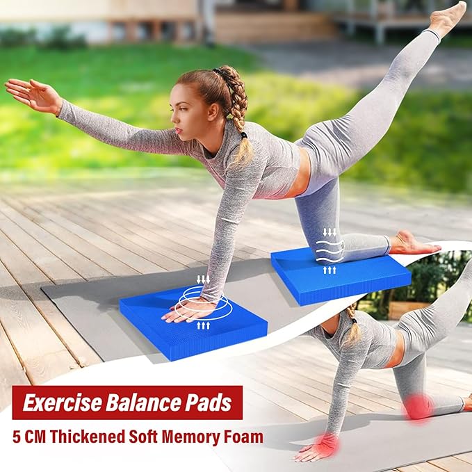 Balance Pad- Exercise Foam Balance Pad for Workout,Non-Slip & Water-Resistant Stability Trainer Mat,Ultra-Soft TPE Foam Knee Cushion for Balance Training, Fitness, Physical Therapy,Yoga