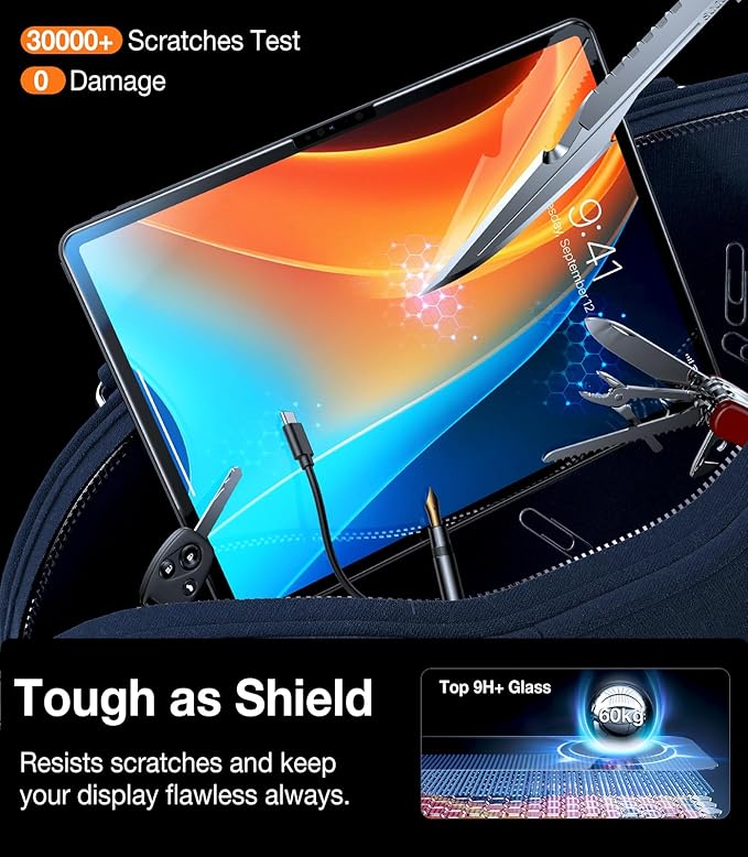 TORRAS for iPad Air 13 Inch Screen Protector M3 2025 & M2 2024, Military Grade Shatterproof [TOP 9H+ Tempered Glass＆ One-Pull Installation] Anti-Scratch, Bubble Free, HD Clarity