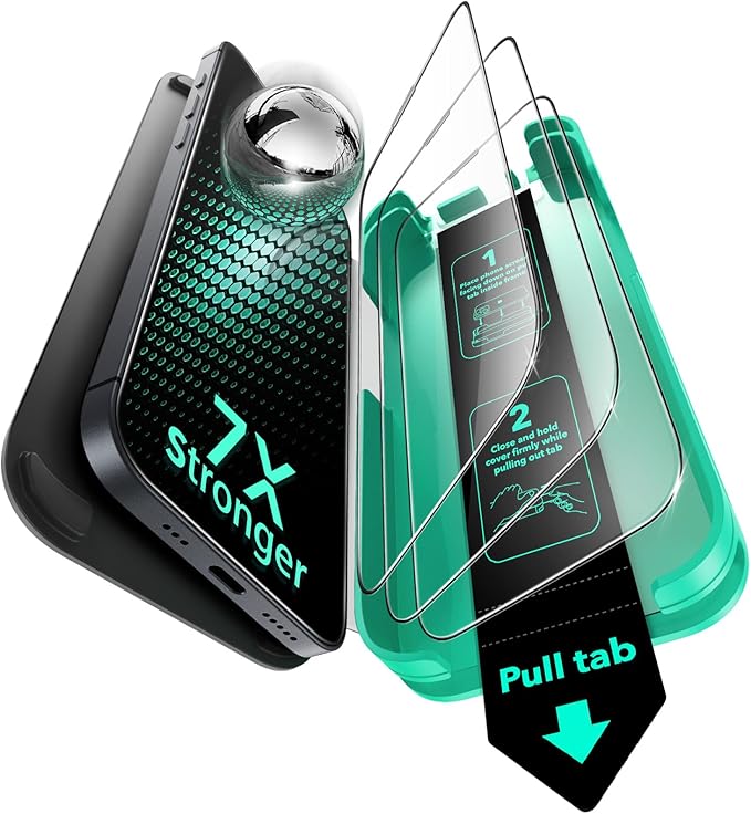 ESR 3 Pack 9H+ Glass for iPhone 14 Pro Max Screen Protector, [Military Grade Shatterproof & Longest Durable] Armorite Ultra-tough Full Coverage Tempered Glass with UltraFit Tray