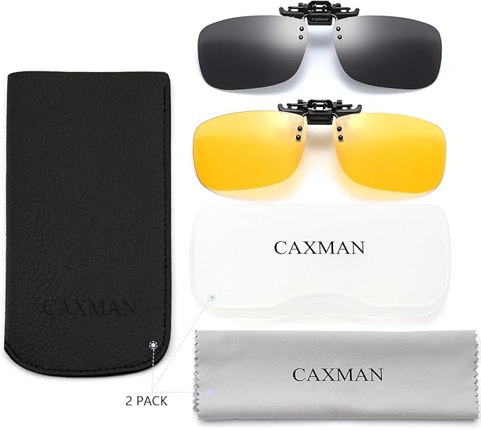 Polarized Clip-on Flip Up Metal Clip Rimless Sunglasses for Prescription Glasses