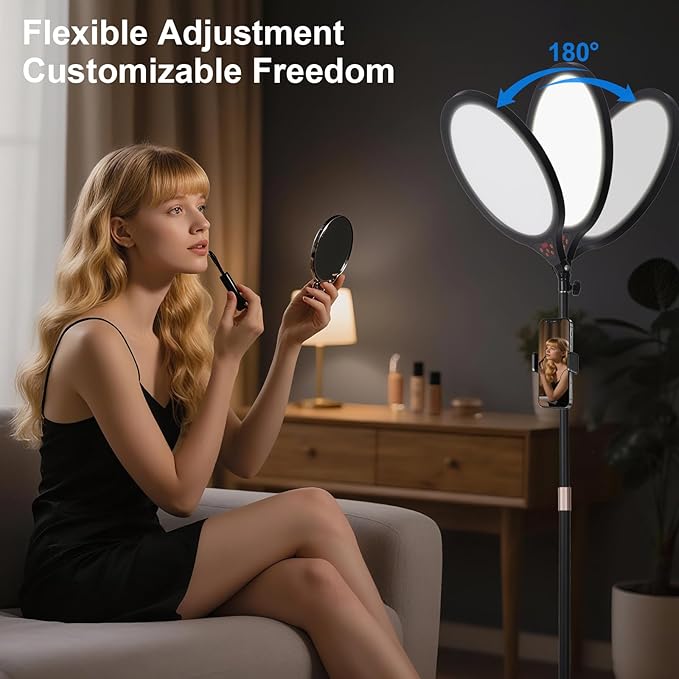 Ring Light with Stand and Phone Holder, 14" Professional LED Camera Lighting for Video Recording, Adjustable Height Content Creator Essentials Kit, Selfie Ring Light for TikTok YouTube