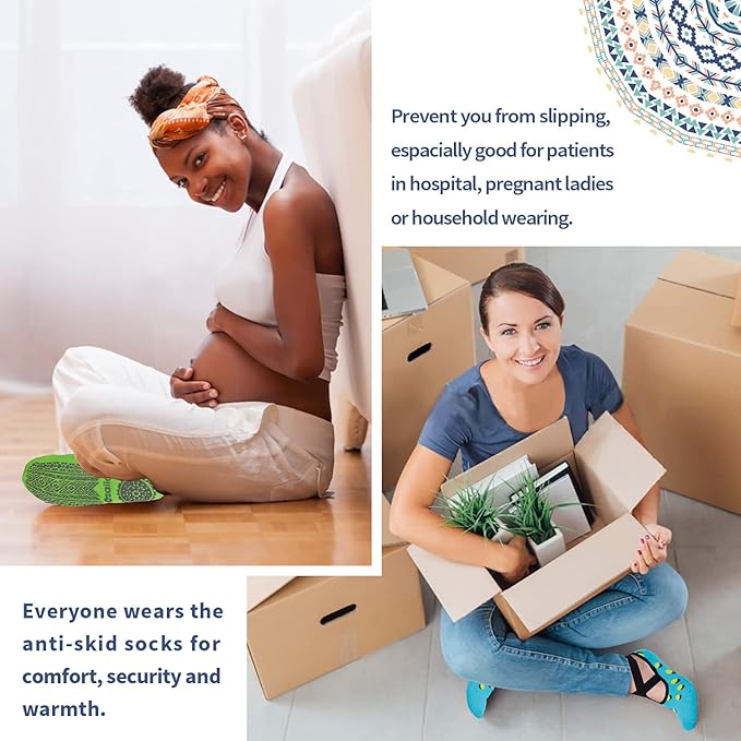 Ozaiic Yoga Socks for Women Non-Slip Grips & Straps, Ideal for Pilates, Pure Barre, Ballet, Dance, Barefoot Workout