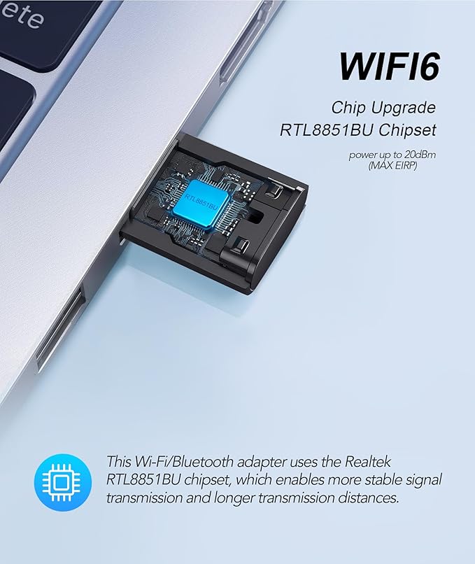 USB WiFi 6 & Bluetooth 5.3 Adapter for Desktop PC,AX900Mbps Dual Band 5/2.4Ghz Wireless Network Adapter ，Built-in Driver for PC/Laptop/Desktop 4dBi Antenna Compatible with Windows 10/11