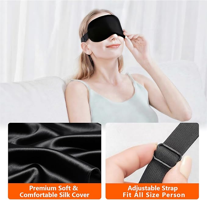 Natural Microwave Heated Eye Mask for Stye Eye Treatment -Moist Heat Warm Compress for Eyes -Premium Silk Eye Mask for Dry Eyes, Sinus, MGD-10 min Heat Therapy -Washable Cover & Adjustable Strap