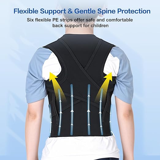 babaka Back Brace Posture Corrector for Kids, Adjustable Full Back Support, for Upper and Lower Back Pain Relief, Scoliosis, Dowagers Hump, Hunchback, Thoracic, Spine Corrector (X-Large, Waist: 26''-31'')