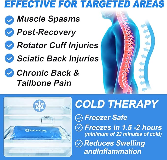 Large Flexible Ice Pack for Injuries Reusable Gel, 11x14.5 Inches, Cold Compress for Hip, Shoulder, Knee, Back Pain, Swelling, Bruises, Surgery