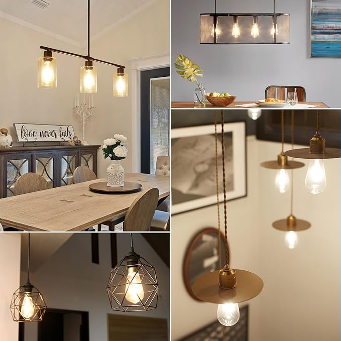 ANWIO Vintage LED Edison Bulbs 6-Pack, 7W, Equivalent 60W, Non-Dimmable, ST58 2700K Warm White Antique LED Filament Bulbs,E26 Medium Base, Clear Glass Style for Home and Commercial