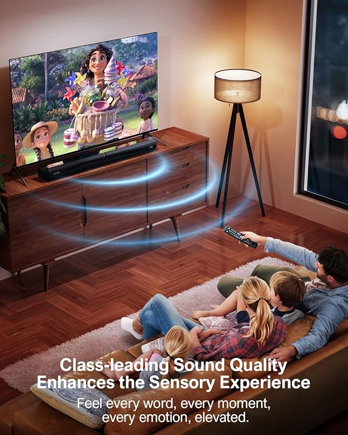 ULTIMEA 2.2ch Sound Bar for TV, Peak Power 100W, 2-in-1 Detachable Bluetooth 5.3 Soundbar for TV, 3 EQ Modes, Bass Adjustable for TV Speakers, App, ARC/Optical/Aux/Wall Mount, Apollo S40