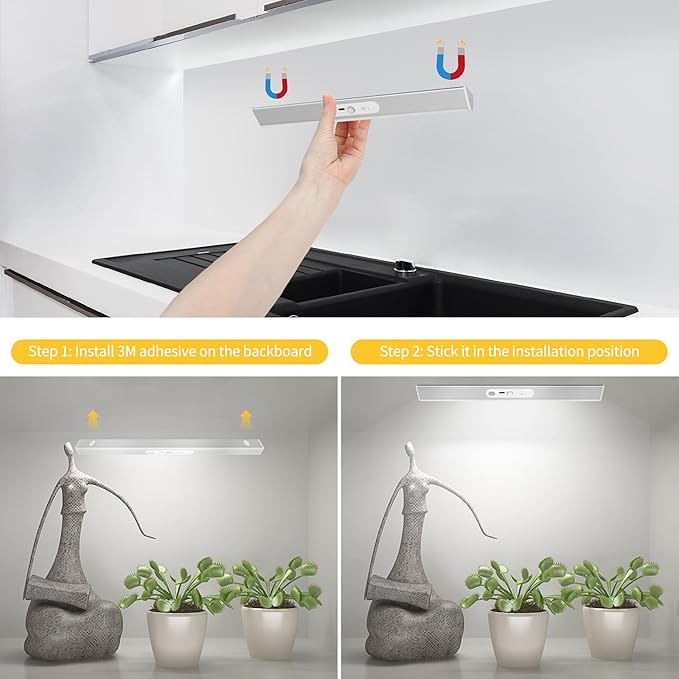 90 LED Closet Lights Motion Sensored with Eye-Protection Design, Rechargeable LED Wardrobe Lighting with Remote and Magnetic, 3000mAh Cabinet Light Battery Operated for Pantry Wardrobe, 18inch