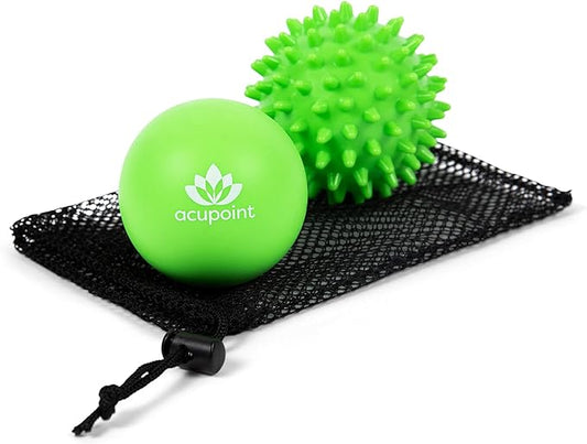 Physical Massage Therapy Lacrosse Ball Set Ideal for Yoga Deep Tissue Massage Trigger Point Therapy and Myofascial Release Physical Therapy Back Foot Plantar Fasciitis (Spiky Ball)