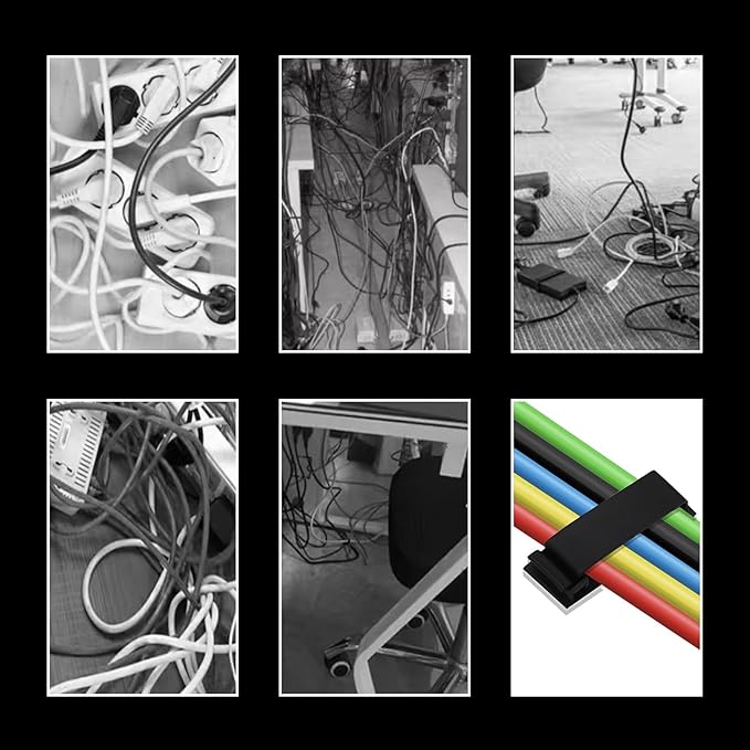 Cable Management Clips, Self Adhesive Cord Organizer Large Wire Clips Cord Holder for Under Desk Nightstand TV PC Ethernet Cables 10 PCS