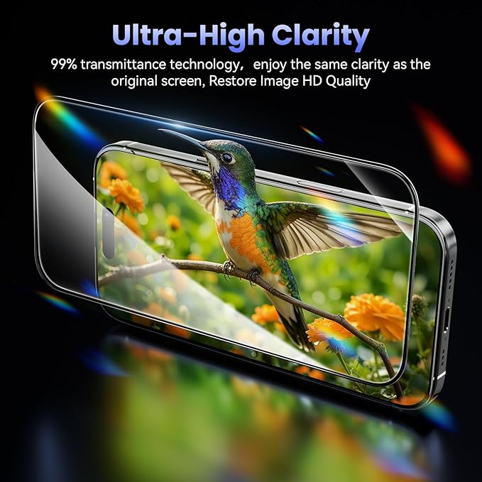 3 Pack Screen Protector for iPhone17 Pro【6.3 inch】, iPhone 17pro Screen Protector with 1-Second Auto-Install,9H Hardness, Military-Grade Shatterproof, Full Coverage, HD Clear Glass film,Case Friendly