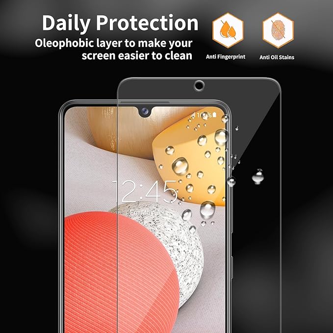 3 Pack for Samsung Galaxy A42 5G Tempered Glass Screen Protector, Scratch-Proof, Bubble-Free,HD Transparent, 9H Hardness,Bubble Free,Case Friendly