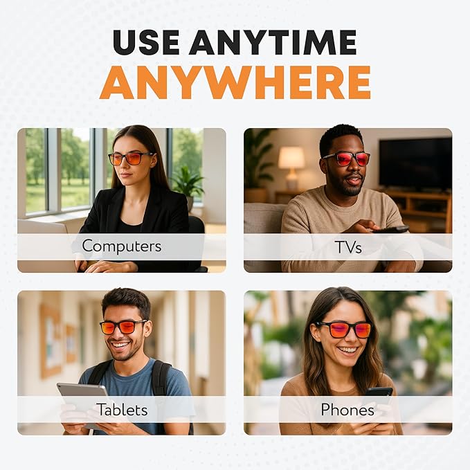 Prospek SOLARIS Blue Light Glasses, Orange/Amber Lenses Filter 99.9% Blue Light for Sleep, Computer & Gaming Eyewear