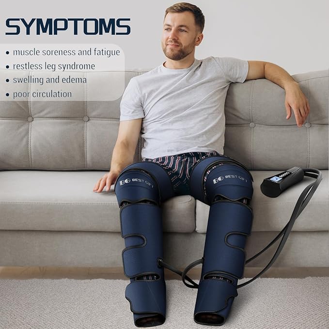 Gifts for Dad Mom Men Women Christmas Mothers Day, Fathers Day, Air Compression Massager with Heat for Foot, Leg, Calf, Thigh, Knee, Helpful for Vericose Veins, Muscle Fatigue, Cramps, Swelling, Edema