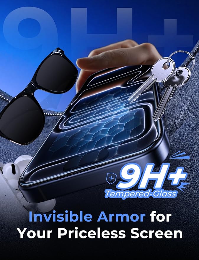 MAGIC JOHN 2 Pack for iPhone 17 Pro [6.3 inch] Tempered Glass Screen Protector, Auto Dust-Elimination, Bubble Free, HD Clear, Easy Installation, 17Pro 6.3''