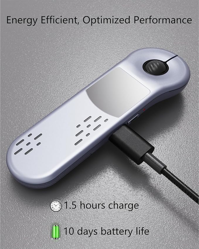 Air Mouse for PC/iOS/Android with Touchpad Bluetooth 2.4G Remote Control for PowerPoint/Keynote/Tiktok/Camera/Kindle App Rechargeable Wireless Presentation for PPT Pointer (Silver)