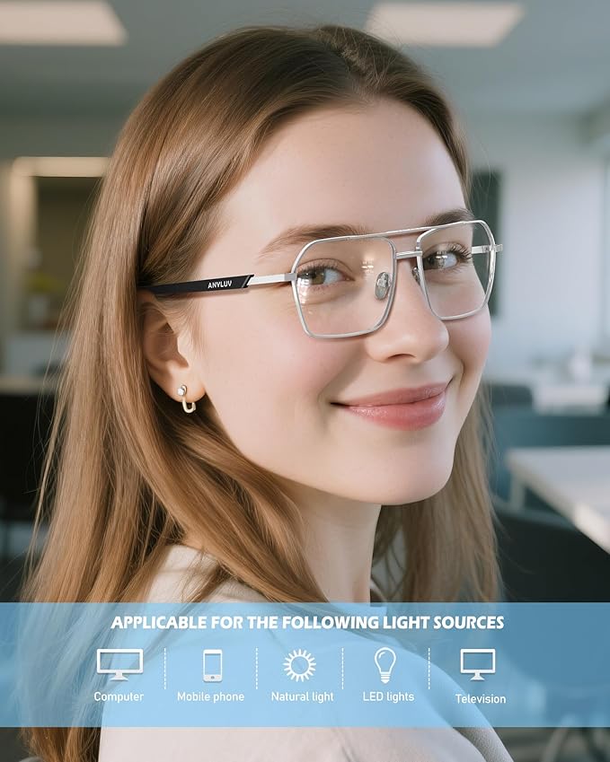 ANYLUV Blue Light Glasses Men/Women, Blue Light Blocking Glasses, Computer Screen Blocker Eyes Protection Glasses