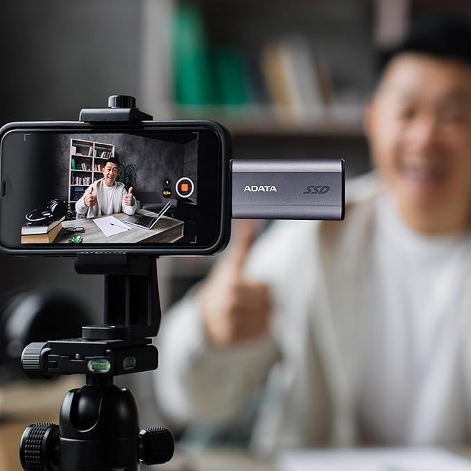 ADATA SC750 2000GB - Up to 1000 MB/s- HighSpeed USB 3.2 Gen 2 USB-C External Portable SSD Black Titanium (SC750-2000G-CCBK)