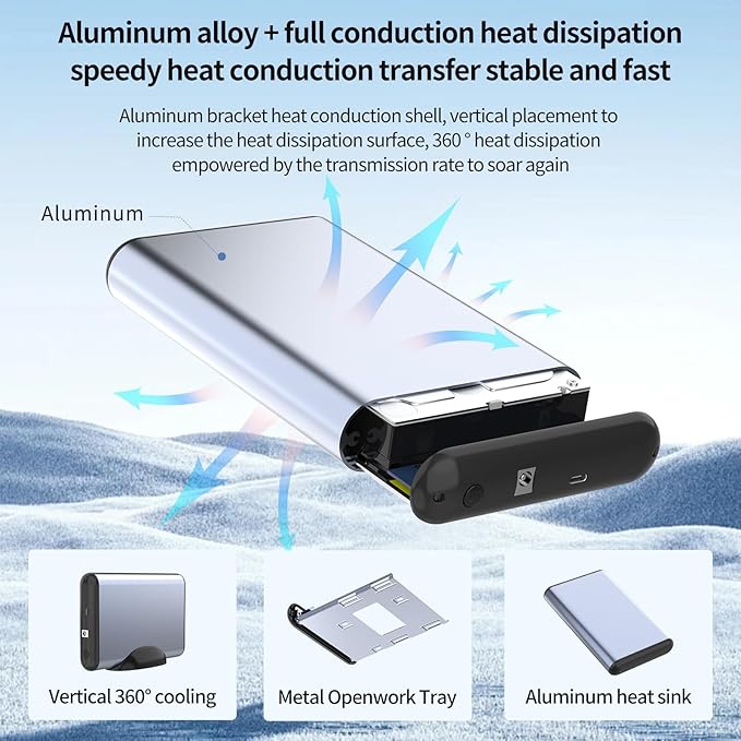 GODO 3.5-inch 2.5 3.5 SATA HDD External Hard Drive Enclosure,USB 3.0 to Aluminum HDD Docking Station with Bracket,Support UASP,12V Power Adapter Type C 18TB-Grey,Can Support 100-240v Voltage Usage