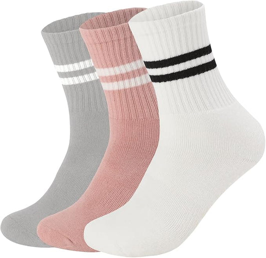 Flydo Pilates Grippy Socks with Grips for Women Yoga Non Slip Long Socks for Pure Barre, Ballet,Dance Workout 2-5 Pack