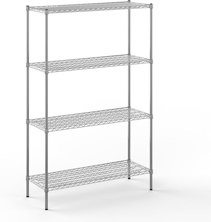 18" Deep x 48" Wide x 74" Height Wire Shelving Kit | 4-Tier | NSF Commercial Storage Rack Unit