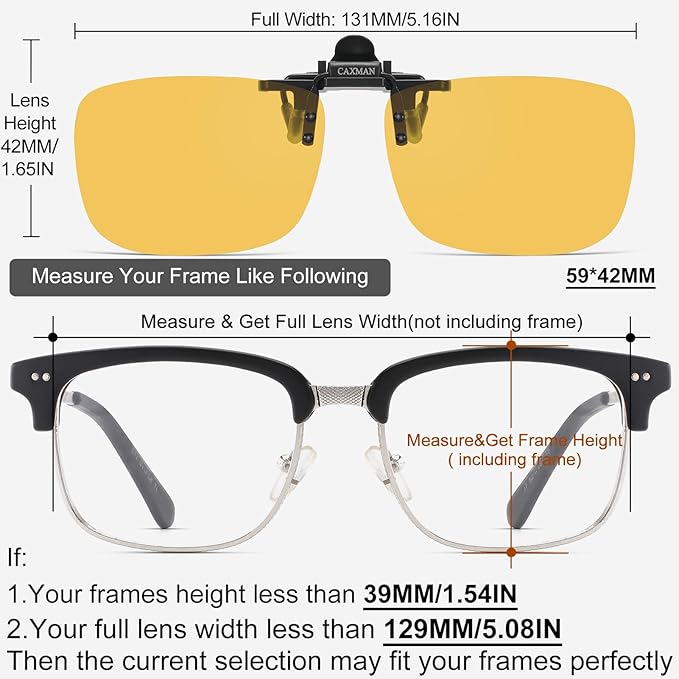 Polarized Clip-on Flip Up Metal Clip Rimless Sunglasses for Prescription Glasses