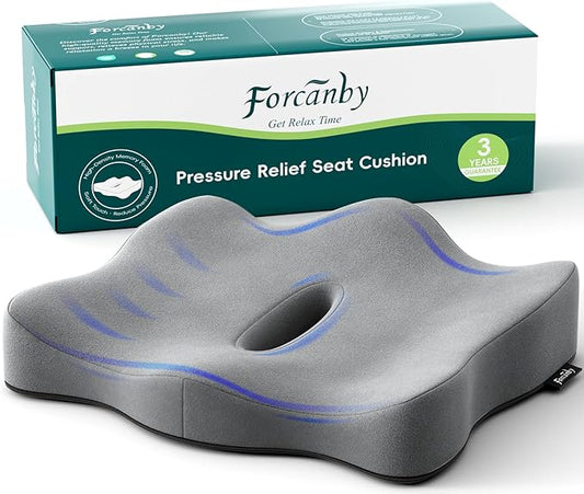 Seat Cushions for Office Chairs - Pressure Relief Seat Cushion - Car Seat Cushions for Pressure Relief, Tailbone Pain, Sciatica & Back Pain Relief for Office Chairs (Grey)