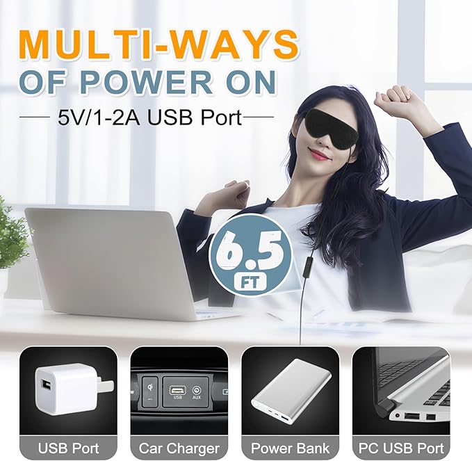 Heated Eye Mask for Dry Eyes, USB Electric Warm Eye Compress Heat Eye Masks with Temperature&Timer Control, Eye Heating Pad for Dry Eyes, Stye Treatment, Chalazion, Blepharitis, MGD, Puffy