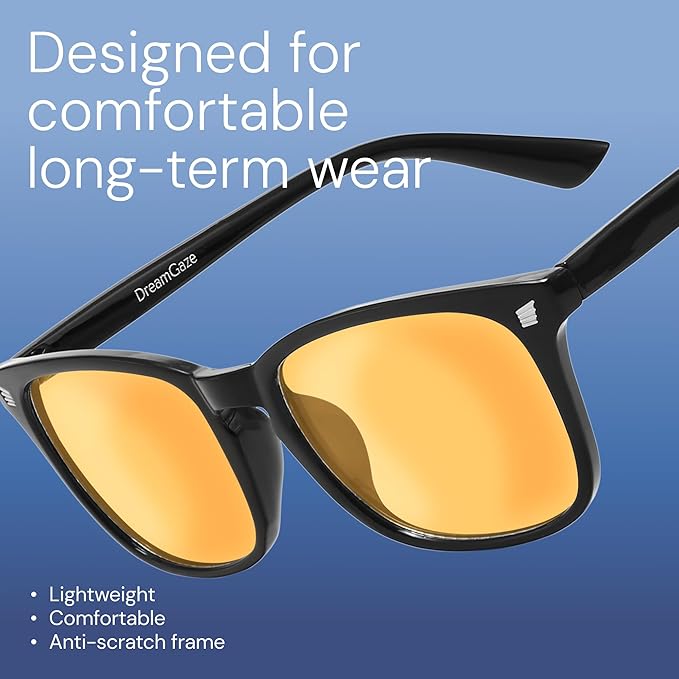 DreamGaze 99.9% Blue Light Blocking Glasses for Better Sleep - Anti Blue Light Glasses Men - Premium Computer Gaming Glasses
