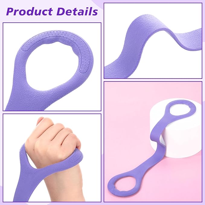 Hiboom 24 Pack Rubber Figure 8 Resistance Bands with Non Slip Handles, Elastic Workout Bands for Arm Back Chest Training, Yoga, Pilates Physical, Home Gym Equipment