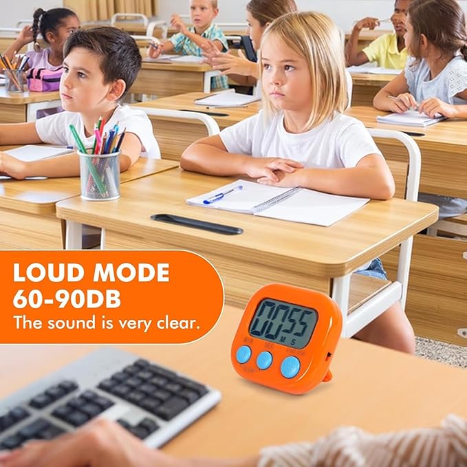 12 Pack Multi-Function Electronic Timer, Learning Management, Suitable for Kitchen, Study, Work, Exercise Training, Outdoor Activities(not Including Battery)