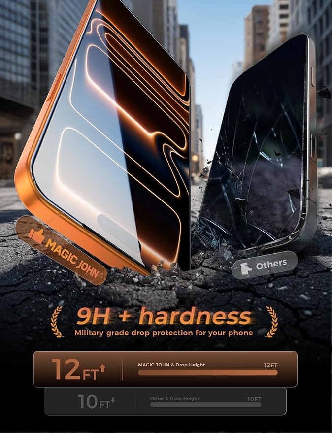 MAGIC JOHN 3rd Gen Upgraded for iPhone 17 Pro Max Screen Protector 6.9 Inch,HD Clear,Shatterproof Tempered Film,Auto Dust-Elimination,Bubble Free,Easy Installation,2 Pack