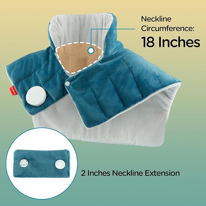 Comfytemp Heating Pad for Neck and Shoulders and Back, 2.6lb Weighted Electric Heat Pad for Pain Relief, Large FSA Eligible Heated Wrap, 9 Heat Settings&11 Timer, Christmas Gifts for Women Men Mom Dad