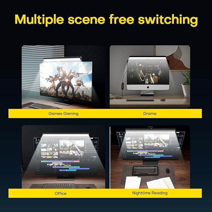 XINBAOHONG Mini Laptop Monitor Light, Computer Monitor Screen Light Care-Reading LED Task Lamp Adjustable Brightness Color Temperature Reading Laptops