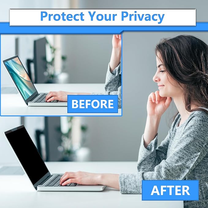 ZOEGAA Magnetic Laptop Privacy Screen 16 Inch, Compatible With HP Dell Acer Asus Lenovo, Removable 16:10 Laptop Screen Privacy Shield, Anti Spy, Anti Glare, Blue Ray Reduction