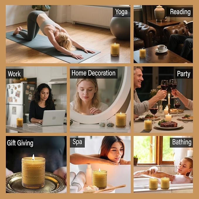 Apple & Cinnamon Scented Candle, Large Jar Aromatherapy Candle Over 60 Hours of Burn Time, Candles for Home Scented Fall Decor Home Fragrance Perfect for Gifting