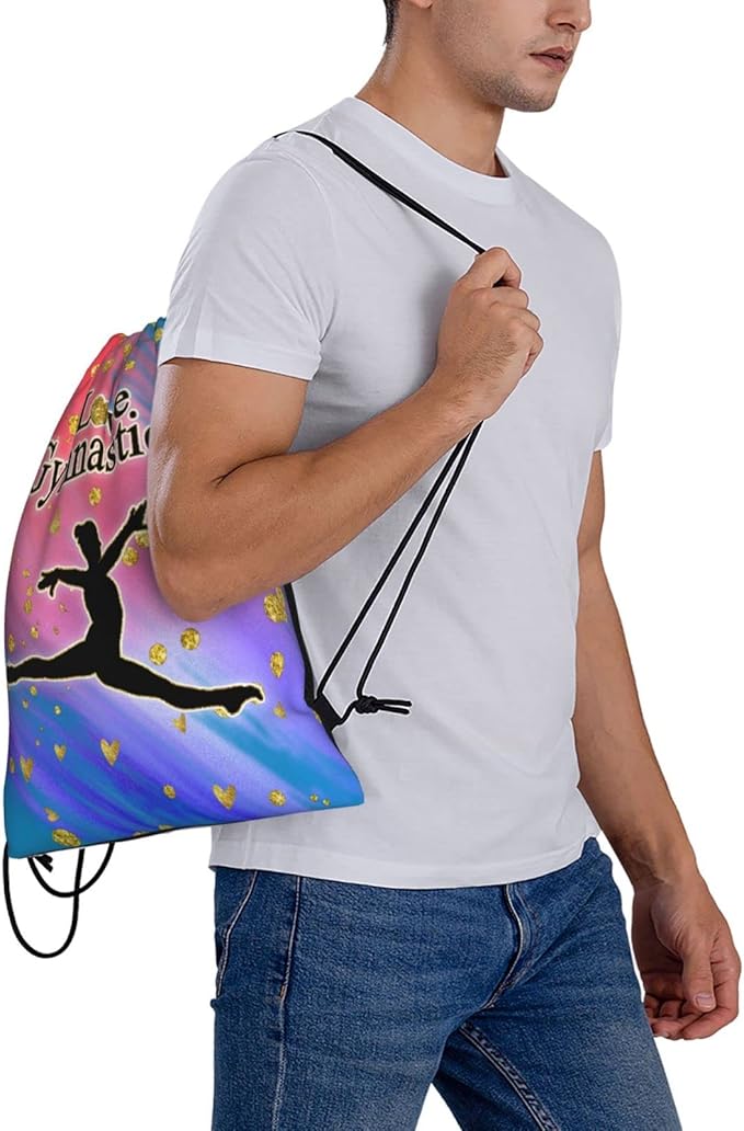 Gymnastics Drawstring Bags Adjustable Sports Gym Bag Drawstring Backpack Water Resistant String Bag Party Favors Bags