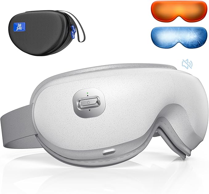 BOB AND BRAD Zero Pro Ultra-Quiet Eye Massager with Heat and Cooling, Lightweight Eye Massager with Scroll Button for Migraine Dry Eyes Relief, Relax, FSA Eligible/HSA Eligible Gifts for Women Men