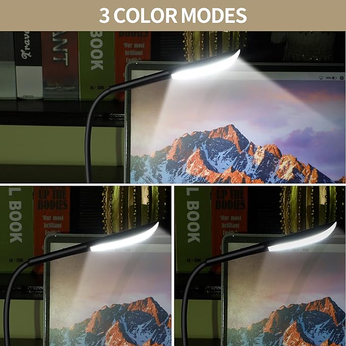 Zonon 4 Pcs Temperature LED USB Laptop Light with LEDs Beads, Touch Switch and Flexible Bendable for Keyboard Notebook Laptop, Desktop, PC and Computer (14 LEDs Beads)