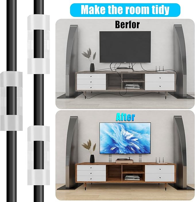 XHF 50pcs Medium Self Adhesive Cable Clips White,Wire Clips Cable Management Wire Organizer Cord Holder for Under Desk, Car, Wall, TV PC Ethernet Cable