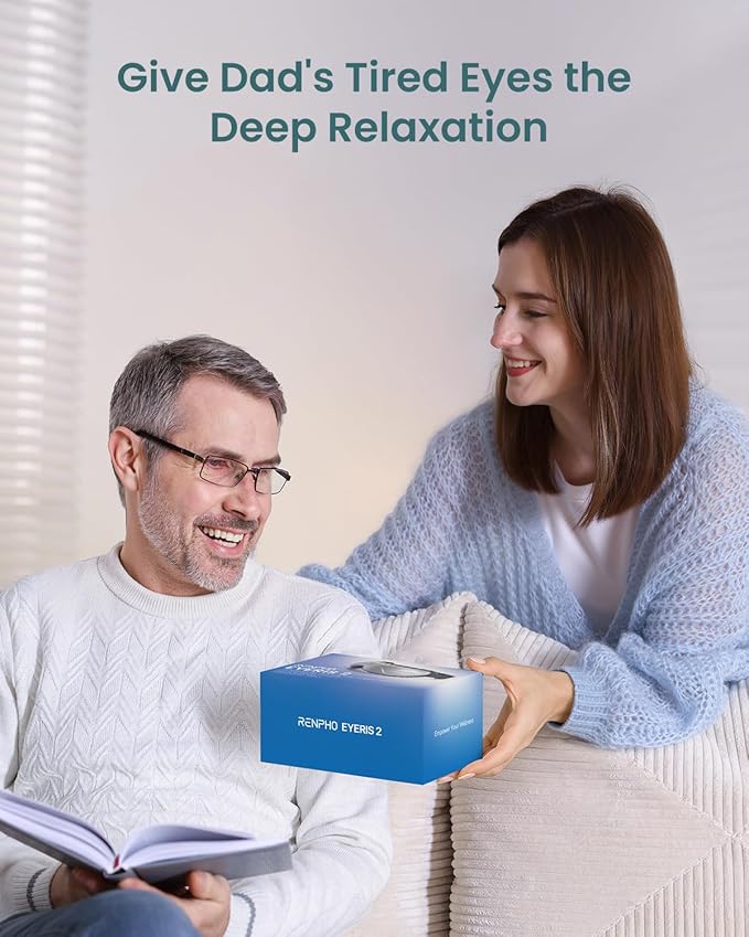 RENPHO Eyeris 2 Eye Massager with Heat and Cooling, Christmas Birthday Gifts for Mom Dad Women Men Heated Eye Mask for Reduce Strain Improve Sleep
