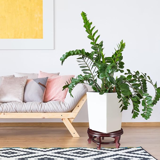 Wooden Planter Stand Indoor Chinese Vase Fishbowl Display Stands Asian Vase Pot Stands Traditional Stands for Home Indoor Plants Outdoor Decoration (10 Inches)