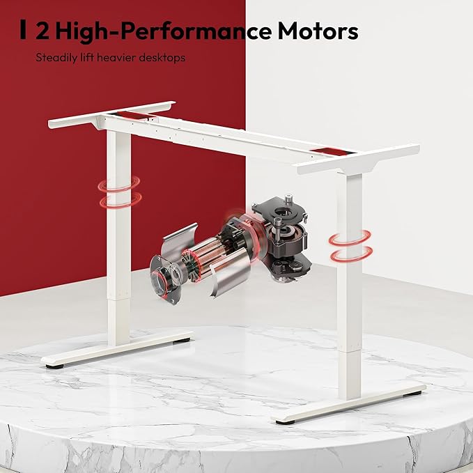 SANODESK Electric Standing Desk 71x32 Inch Height Adjustable Stand Up Desk Home Office Computer Workstation Sit Stand Home Office Desk with Splice Board (White Frame + White Top)