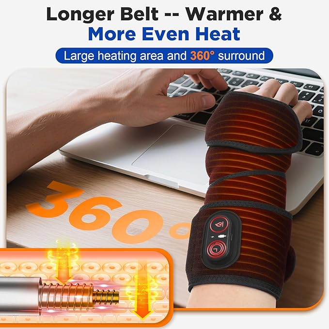 Cordless Heating Pad for Arm Elbow Leg, Heating Pad Arm Wrap for Pain Relief, 5000mAh Rechargeable