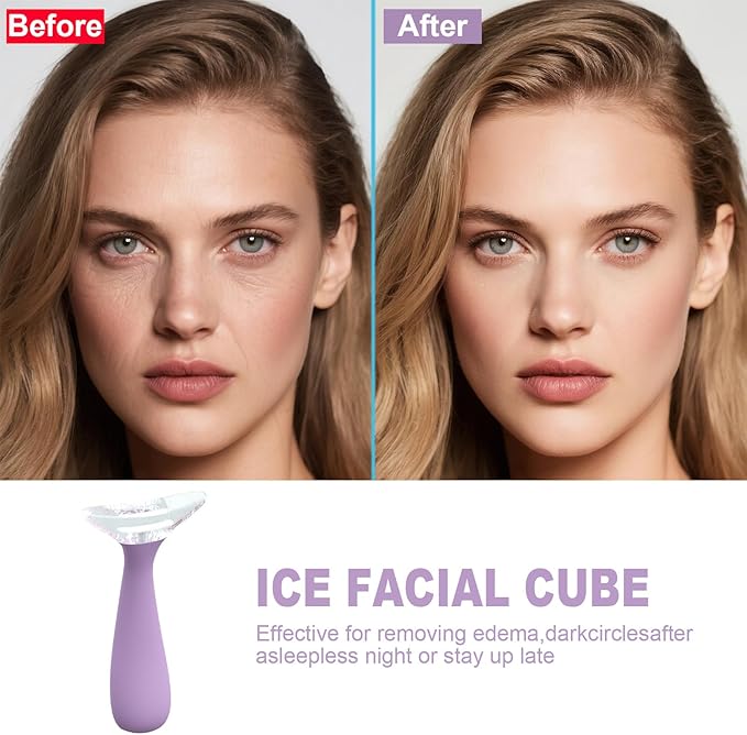 Ice Roller for Face Neck and Eyes, Ice Face Roller Massager for Women, Ice Roller Skin Care Tools, Skin Care for Dark Circles, Puffiness, Wrinkles