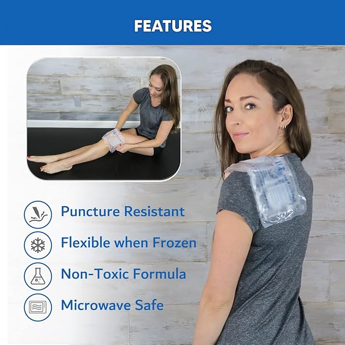 Small Reusable Gel Ice Pack for Injuries (6 X 10 Inches) USA Made Quality Hot Cold Packs - Pain Relief Elbow Knee Ankle Wrist Chiropractic Physical Therapist by Life and Limb Gel (2)