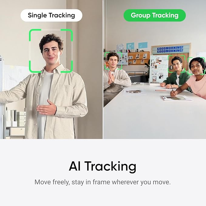 Insta360 Link 2 White - PTZ 4K Webcam for PC/Mac, 1/2" Sensor, AI Tracking, HDR, AI Noise-Canceling Mic, Gesture Control for Streaming, Video Calls, Gaming, Works with Zoom, Teams, Twitch & More