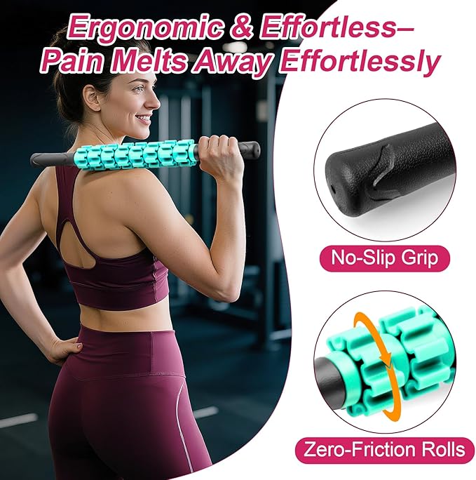 Muscle Roller Stick, Muscle Roller, Liposuction Massage Roller for Lymphatic Drainage, Massager Stick for Relief Muscle Soreness, Trigger Points, Help Exercise Runner Legs, Back Recovery