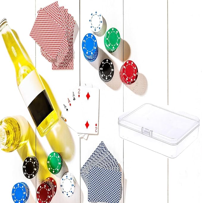 48 Pcs Mini Plastic Storage Containers Box with Lid, 3.5x2.4 Inches Clear Rectangle Box for Collecting Small Items, Beads, Game Pieces, Business Cards, Crafts Accessories